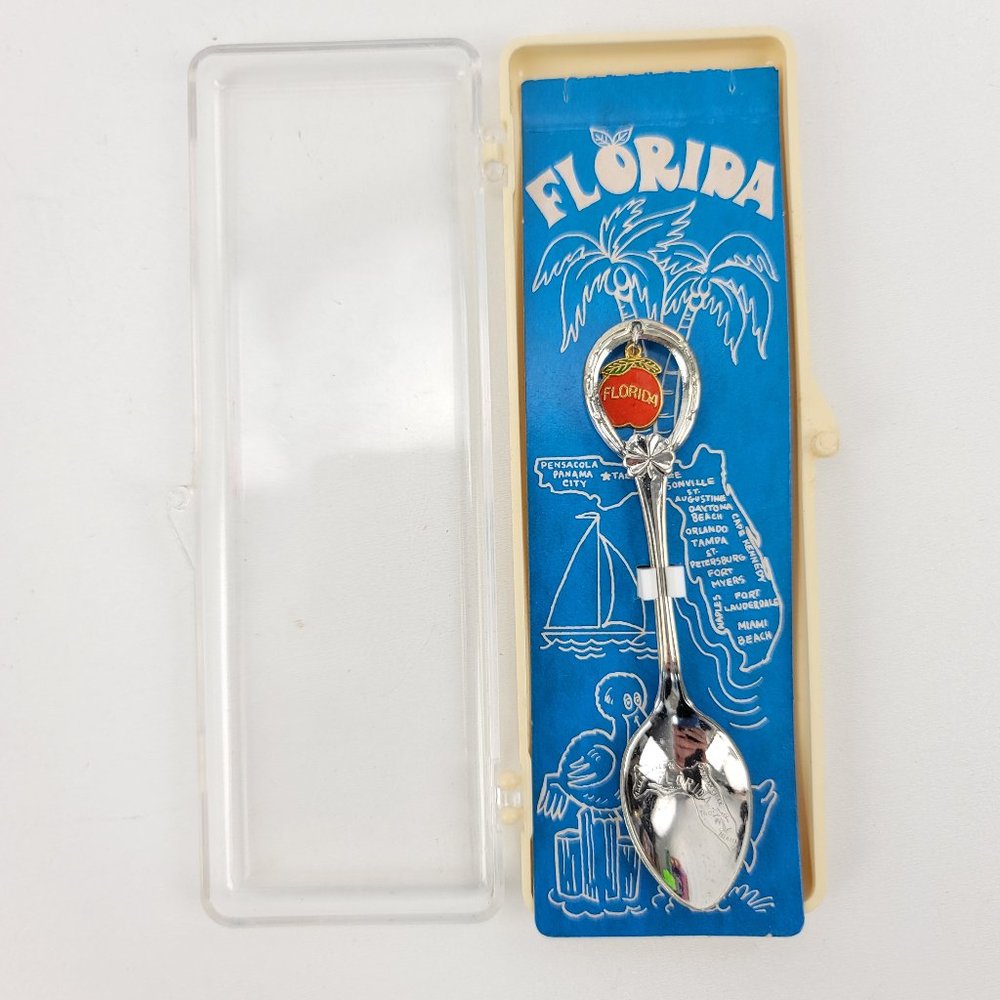 Vintage Florida Orange Clover Horseshoe Mini Spoon